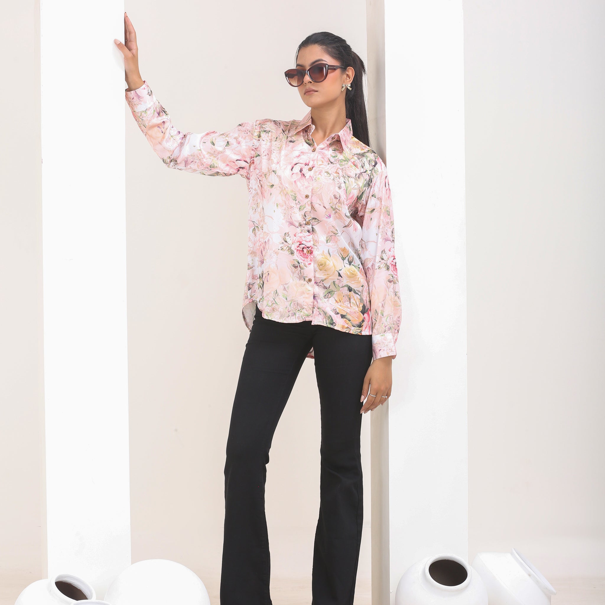 Rose Touch Satin Shirt