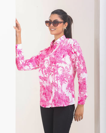 Pink Porcelain Print Shirt