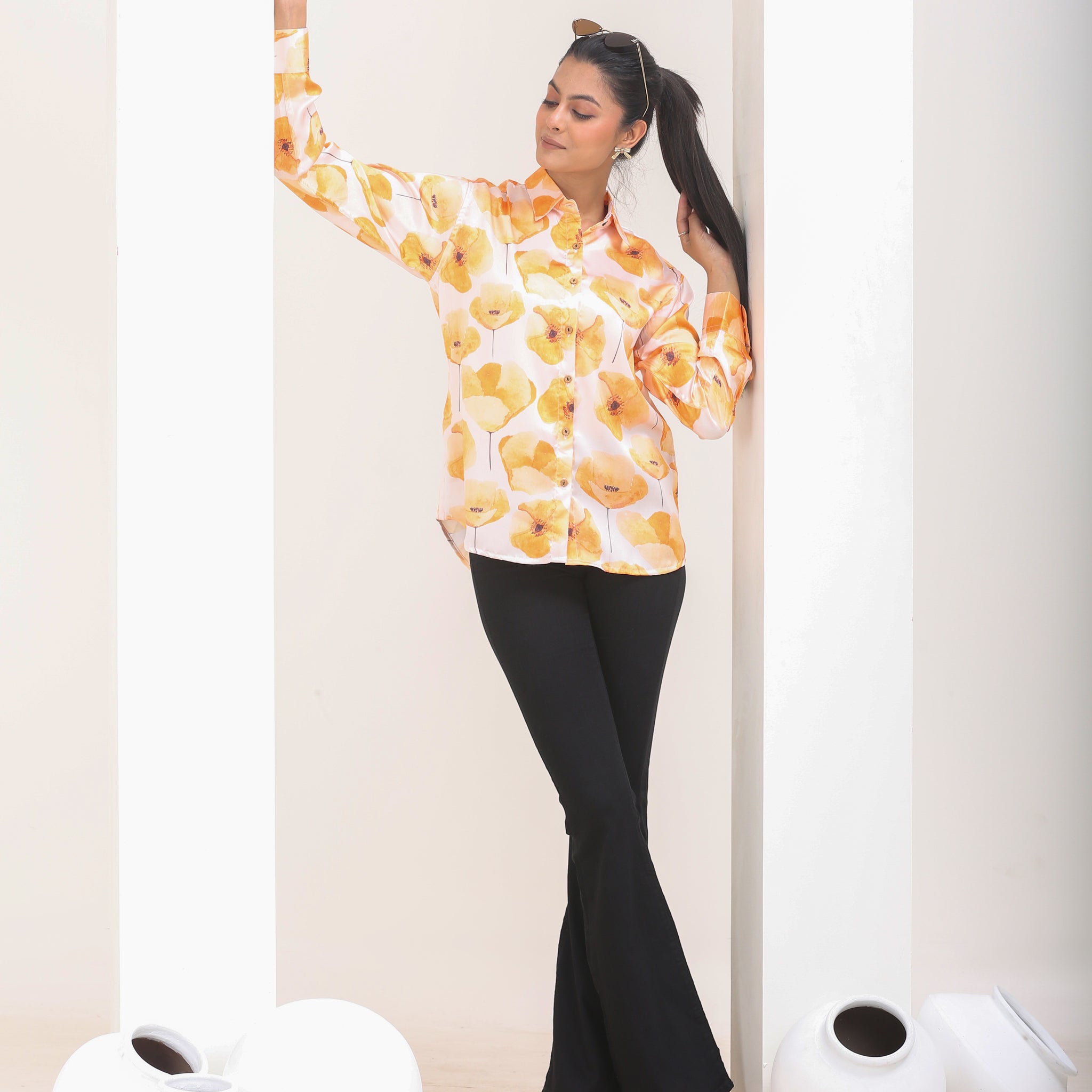 Yellow Glow Satin Shirt