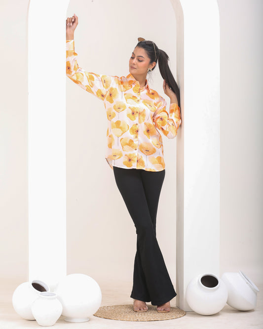 Yellow Glow Satin Shirt
